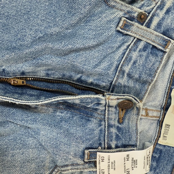 Levis Jeans Men 34X29 Blue Wash Regular Fit 100% Cotton Strauss - Picture 7 of 12